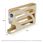 4-Tier Rolling Egg Dispenser for Fridge Storage
