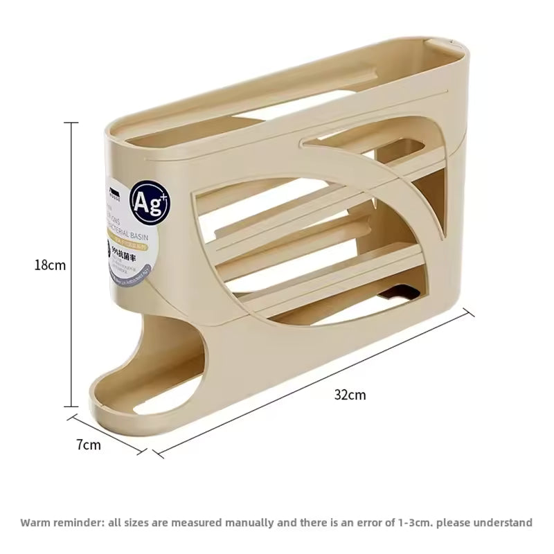4-Tier Rolling Egg Dispenser for Fridge Storage