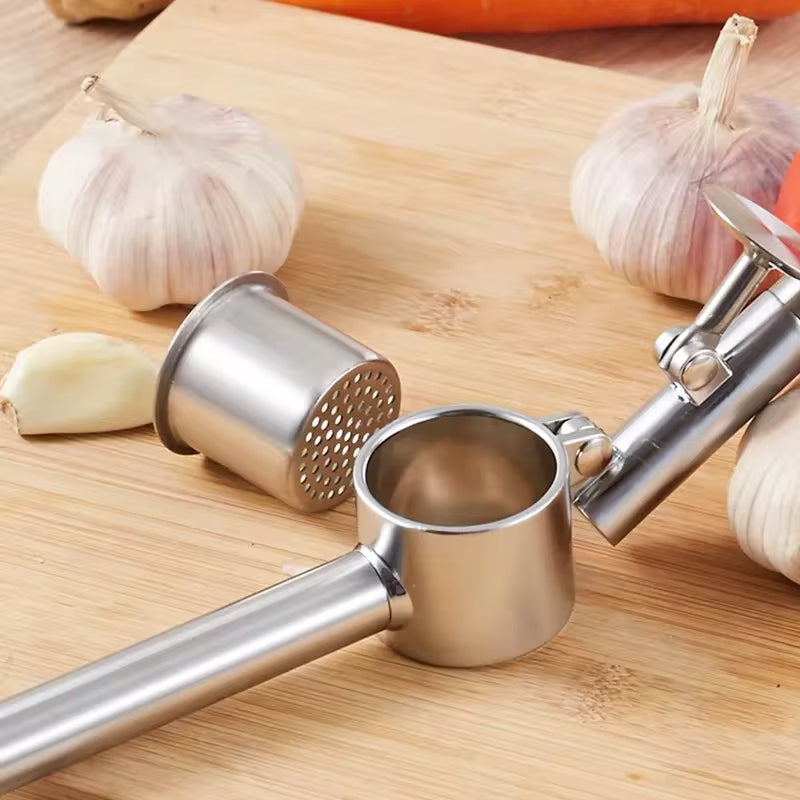 Stainless Steel Garlic Press – Manual Garlic Crusher