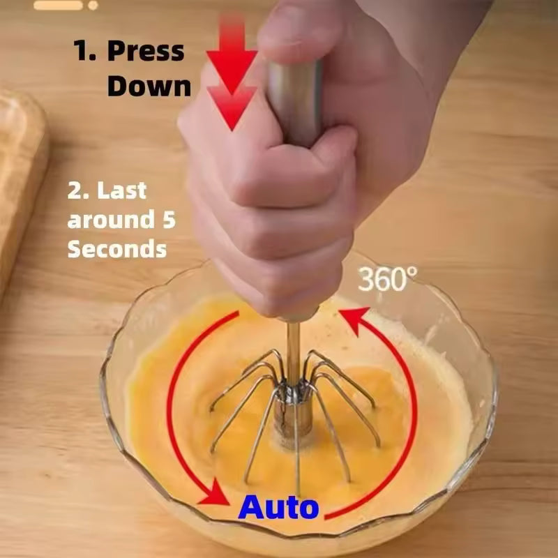 Stainless Steel Semi-Automatic Hand Push Whisk