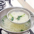Stainless Steel Colander Skimmer with Wooden Handle