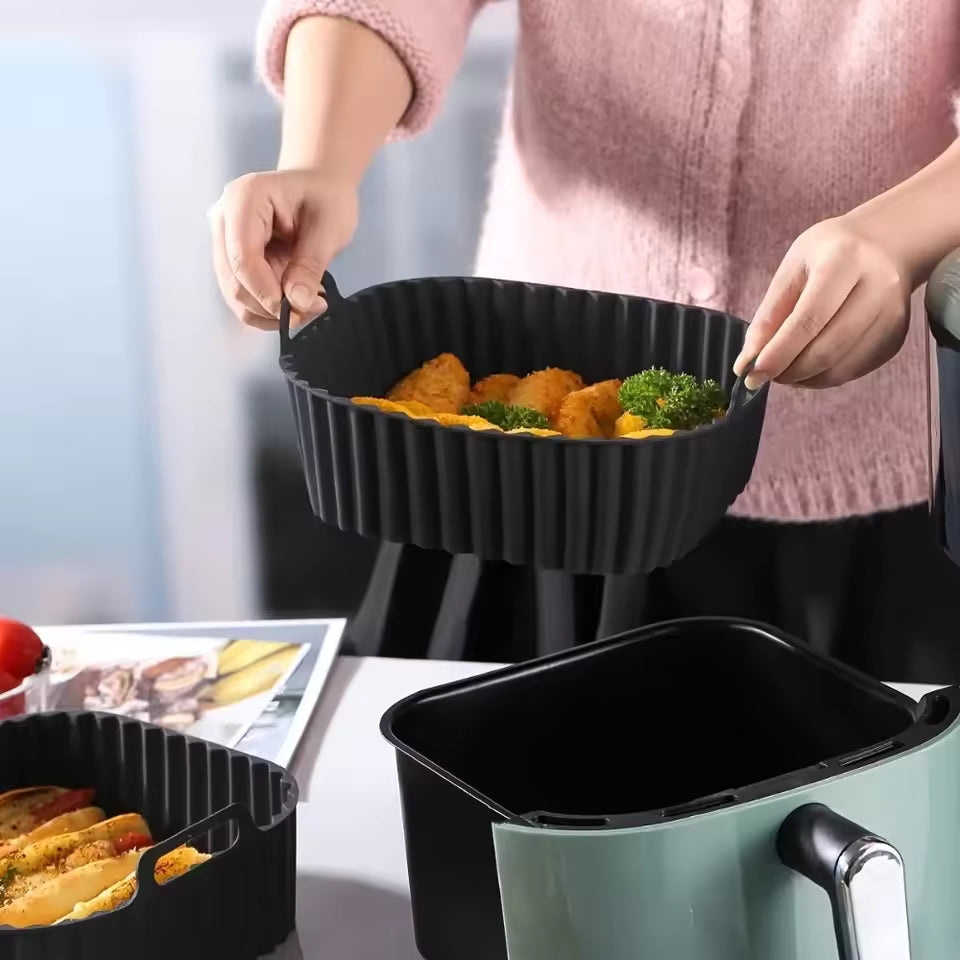 Reusable Silicone Air Fryer Liners – Non-Stick Square Mats