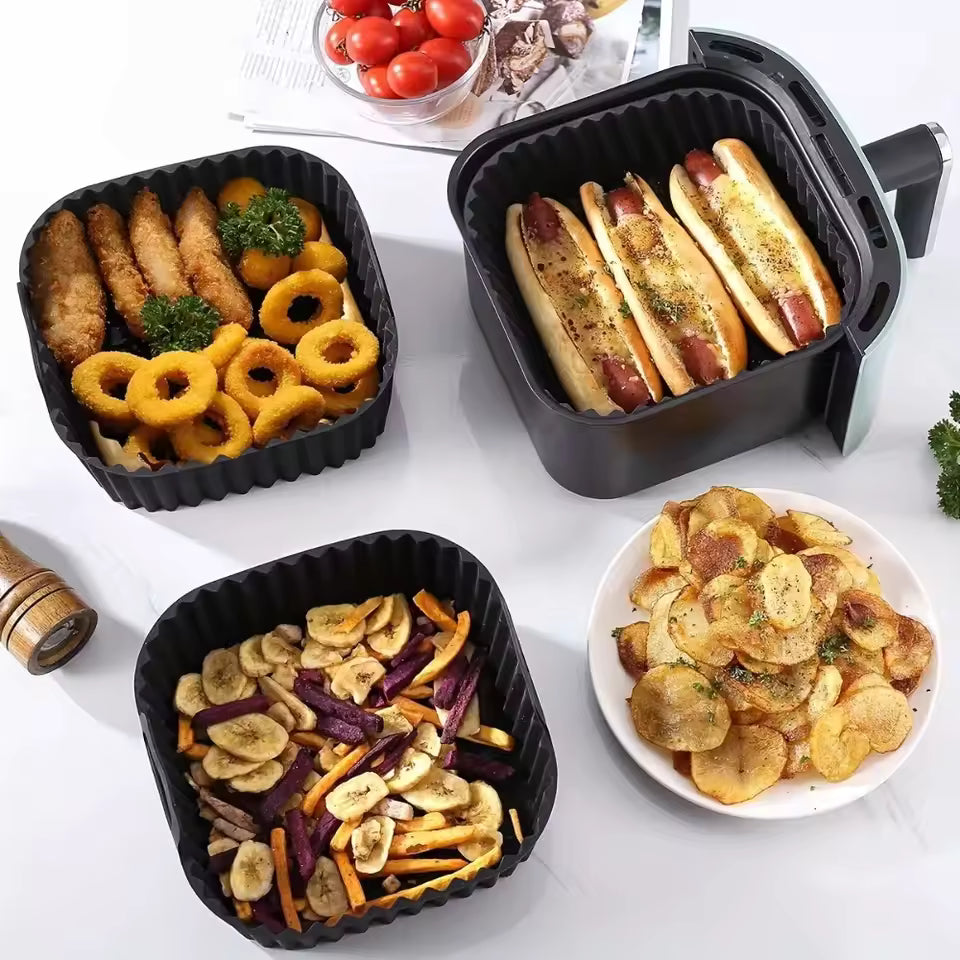 Reusable Silicone Air Fryer Liners – Non-Stick Square Mats