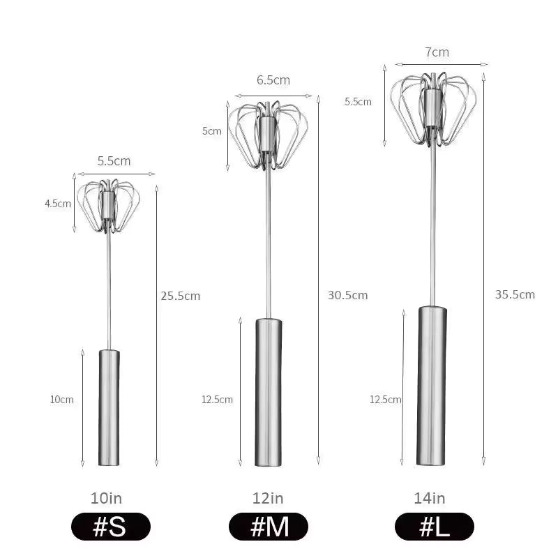 Stainless Steel Semi-Automatic Hand Push Whisk