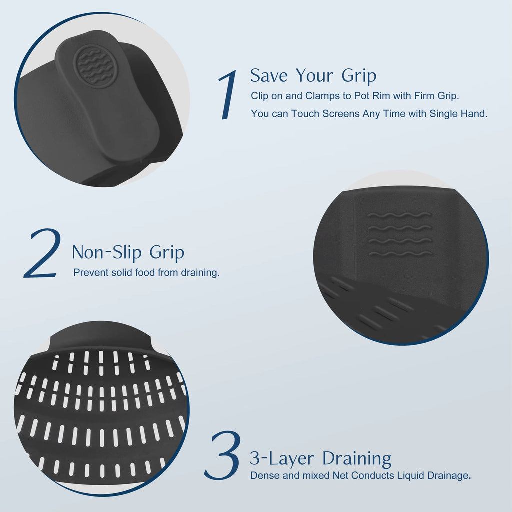 Adjustable Silicone Clip-On Pot Strainer