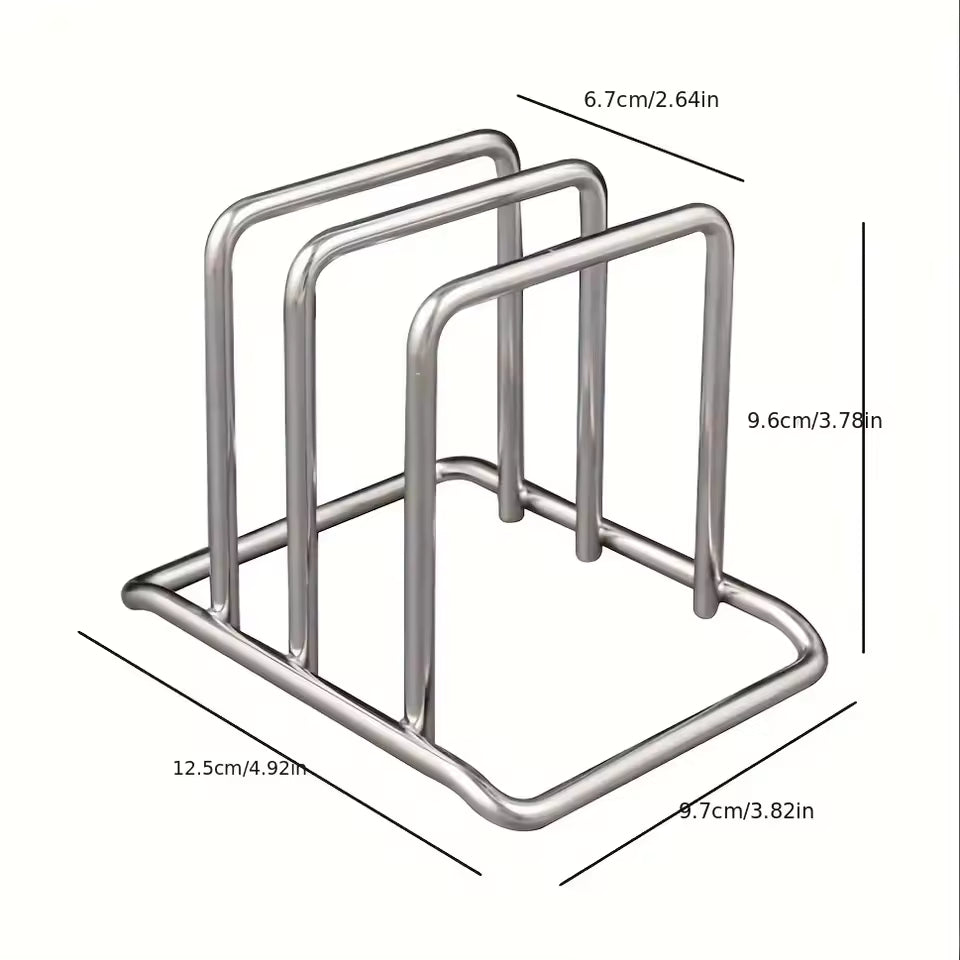 Wooden Pot Lid & Cutting Board Organizer Rack