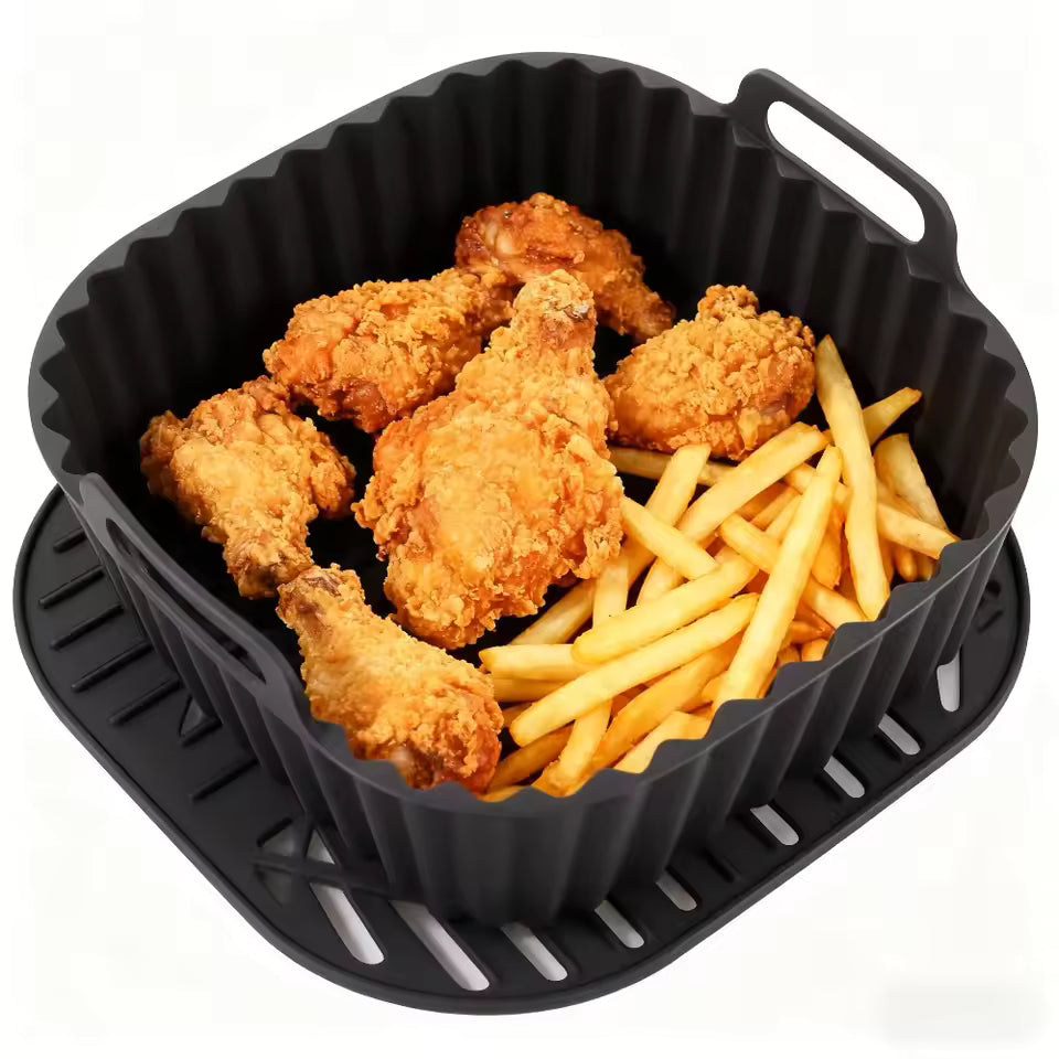 Reusable Silicone Air Fryer Liners – Non-Stick Square Mats