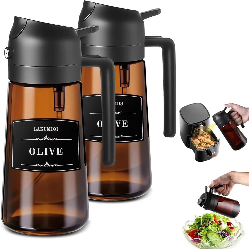 2-in-1 Glass Oil Sprayer &amp; Dispenser (16oz)