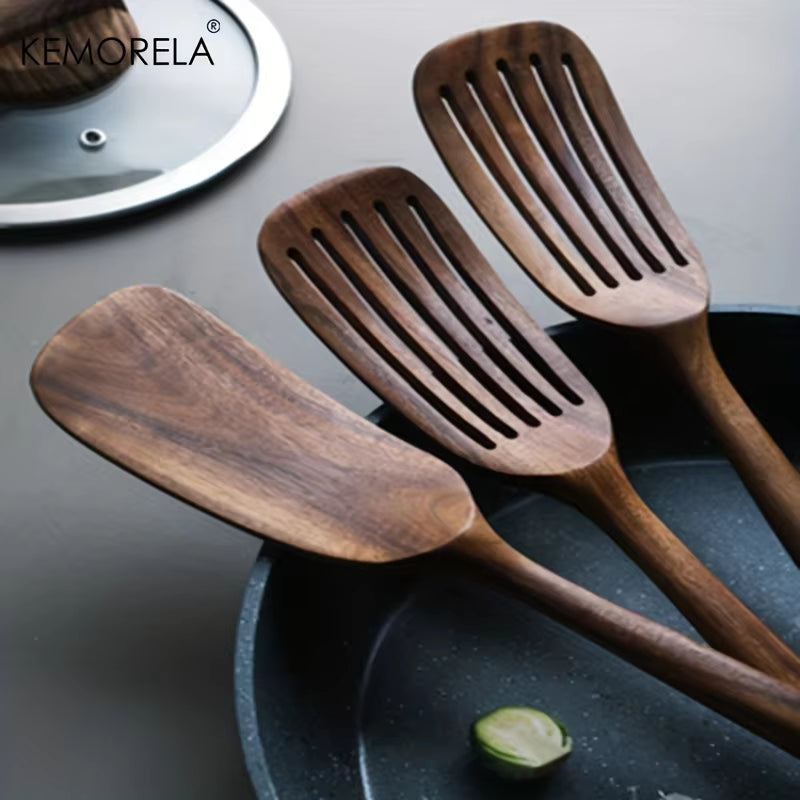 2-Piece Wooden Japanese Cooking Spatula Set