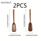 2-Piece Wooden Japanese Cooking Spatula Set