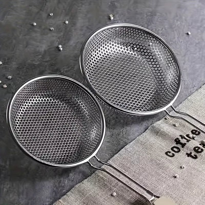 Stainless Steel Colander Skimmer with Wooden Handle