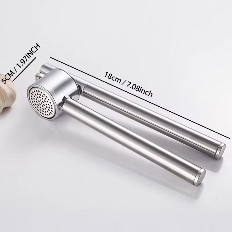 Stainless Steel Garlic Press – Manual Garlic Crusher